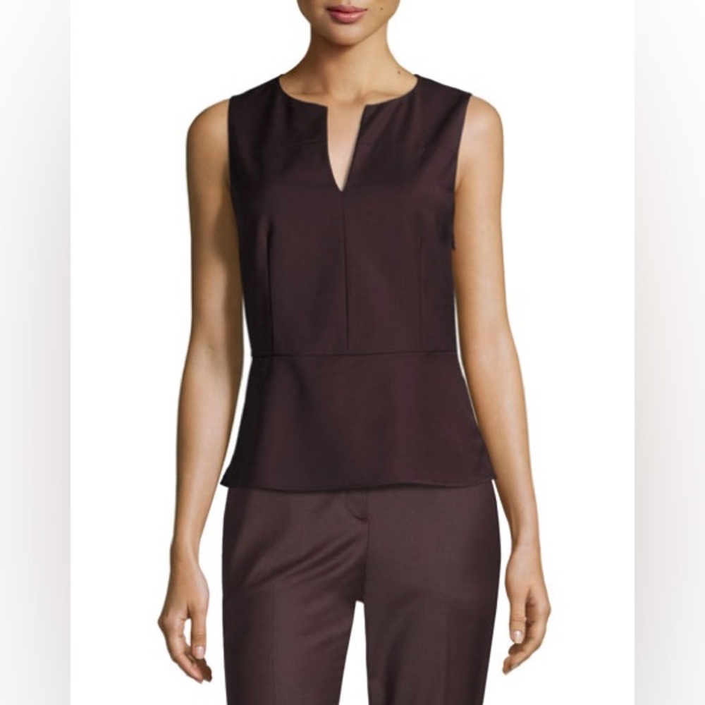 Theory Etia Continuous Wool-Blend Top, Garnet. size SMALL. New with tags.